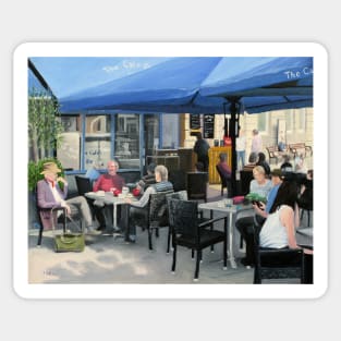 Wimborne Minster Cafe Scene Sticker